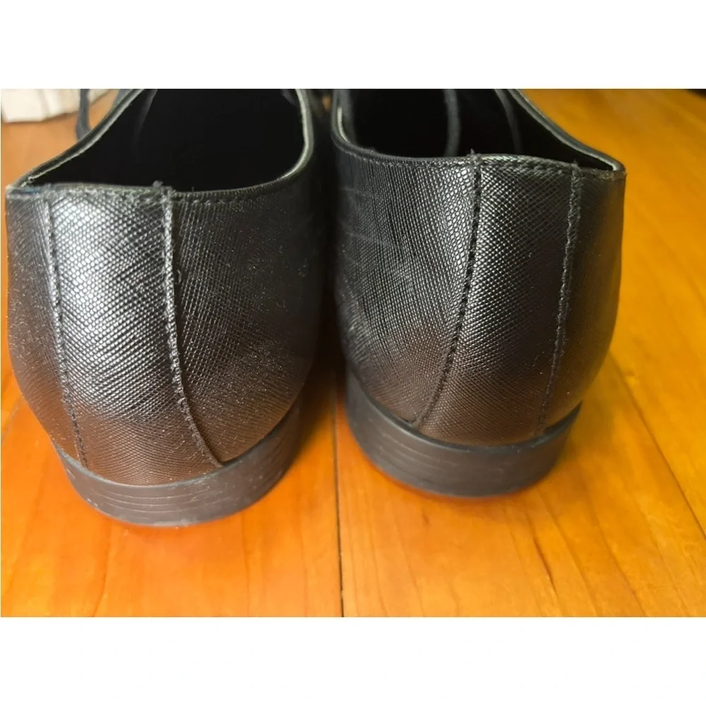 Abound Black Plain-Toe Derby Lace-Up Dress Shoes